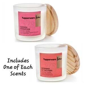 🕯NWT‼️ Tupperware brand Garden Sensation & Morning in the Park Candles